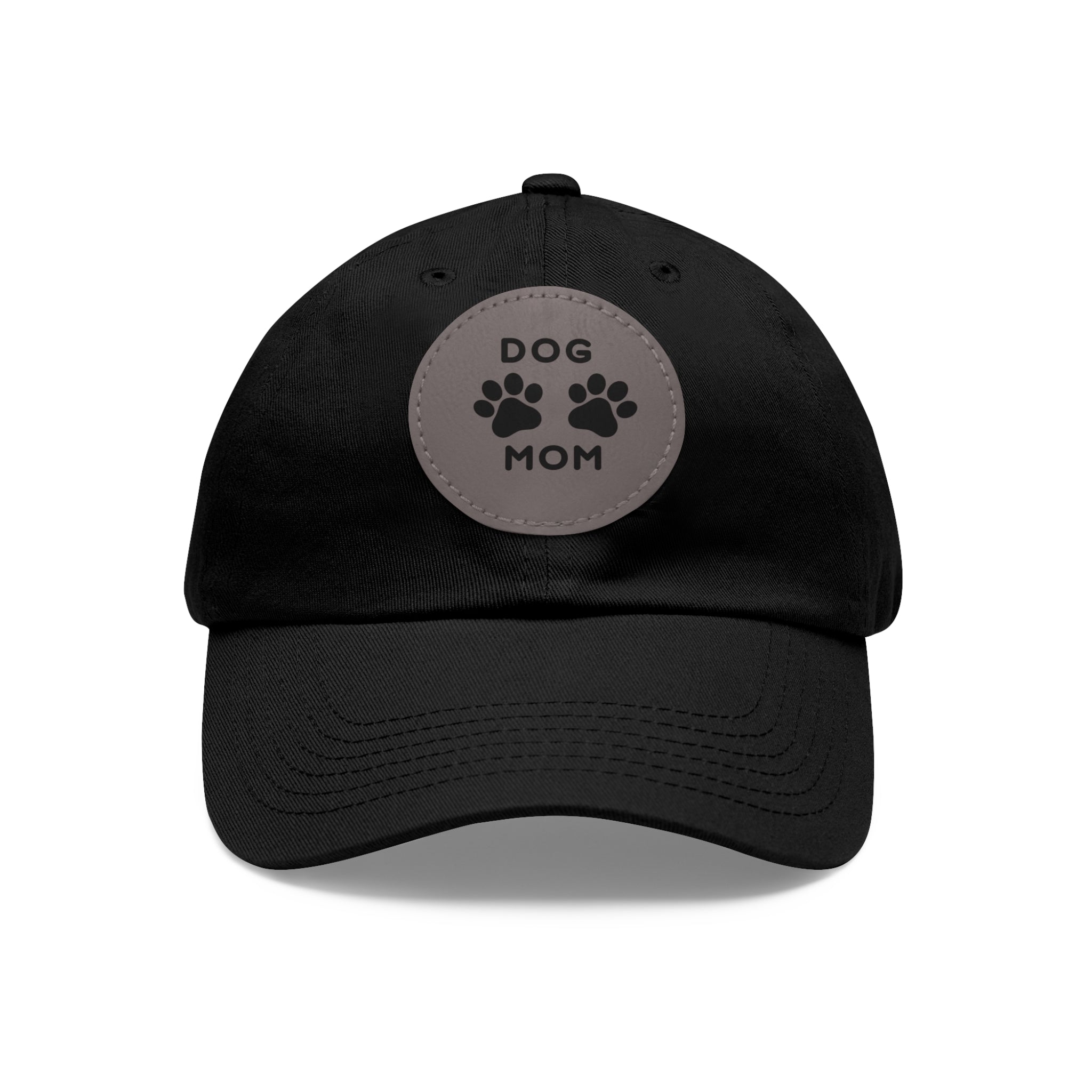 Dog Mom Embroidered Hat For Proud Pet Owners. Sylish Baseball Cap. Dog Mom Hat with Leather Patch (Round)| Gift For Her| Mother's Day| Birthday|Christmas| New Puppy| New Pet Owner| Pet Adoption