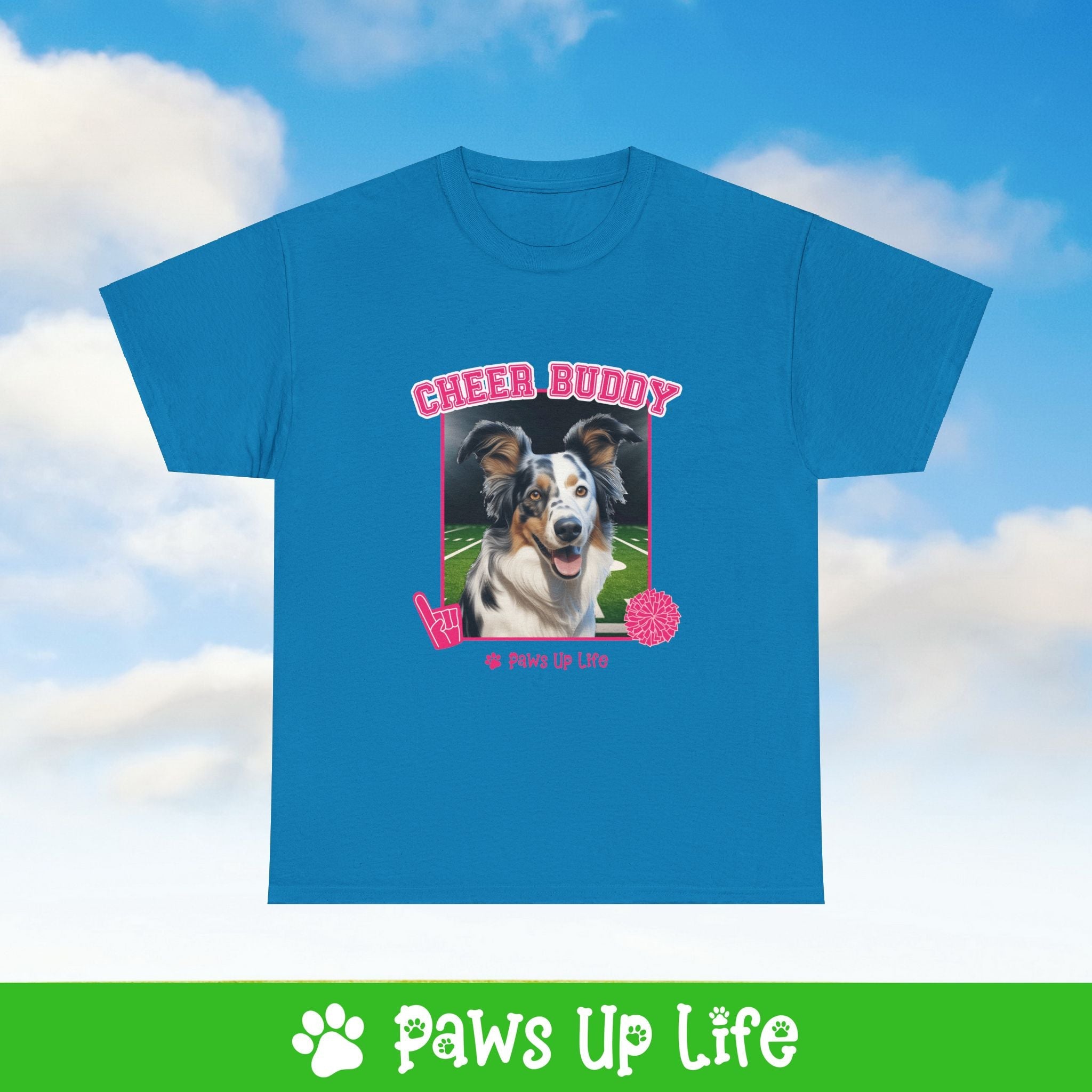 Australian Koolie  Cheer Buddy Cheerleading Dog Tee, Shirt, Unisex Pet Lover Gift, Dog Mom Dad Tshirt, Animal Rescue Advocate, Cute Puppy Graphic Top Classic Collar | Paws Up Life, LLC