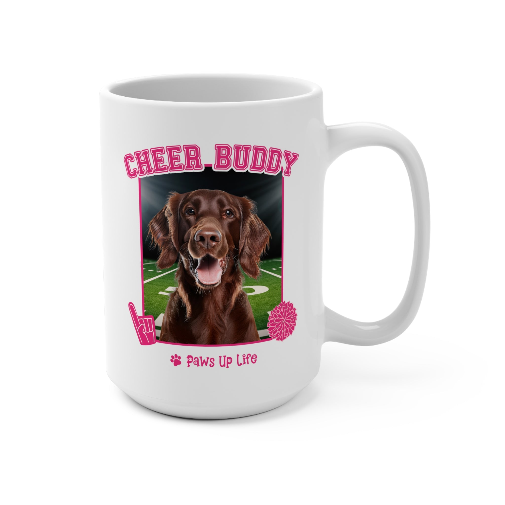 Irish Setter Football Cheer Buddy Cheerleading Dog 15oz Large Coffee Mug Ceramic Drinkware Tea Washable | Paws Up Life, LLC