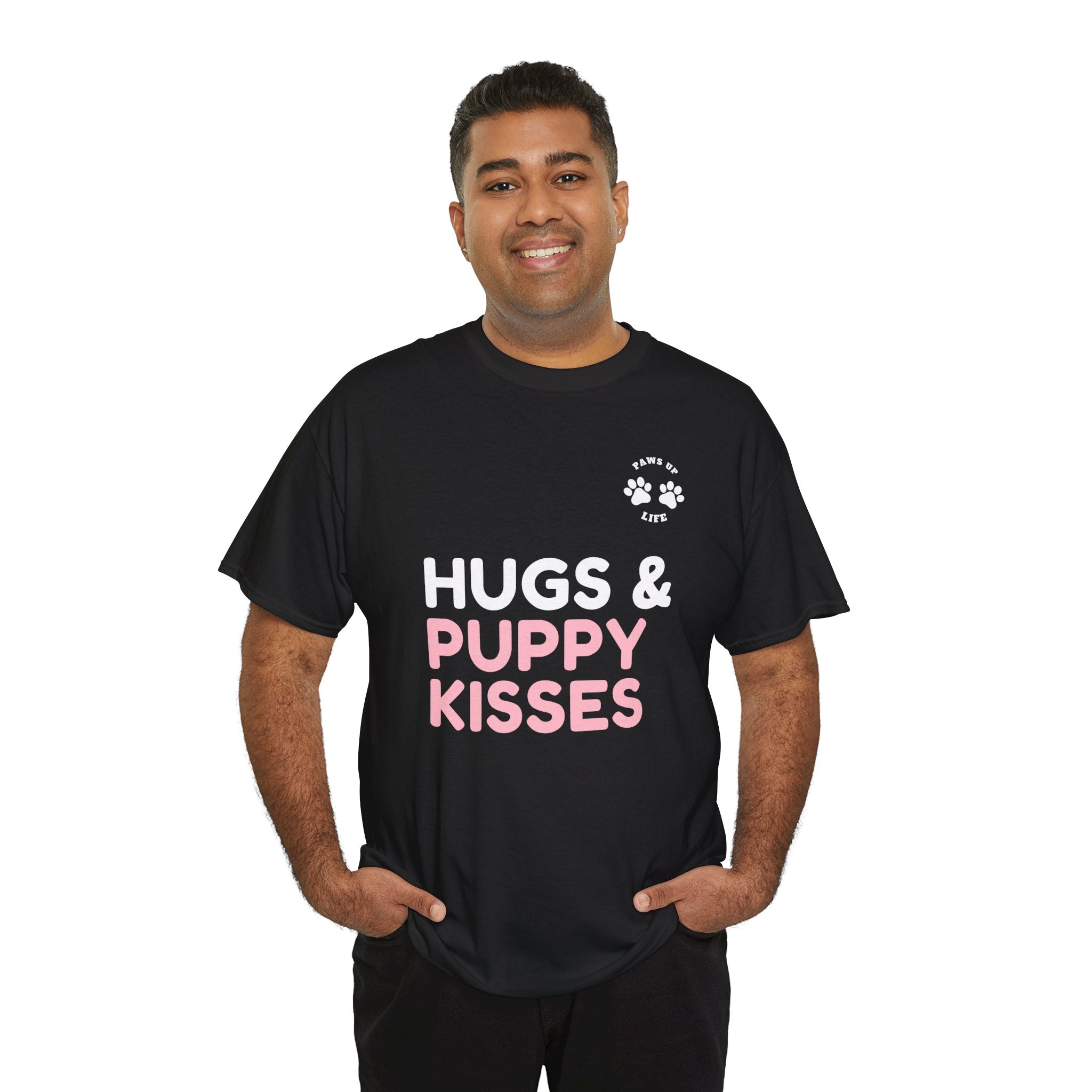 Hugs & Puppy Kisses Dog Mom or Dad Unisex T-Shirt - Gifts for Pet-Loving Parents |Unisex Heavy Cotton GildanTee