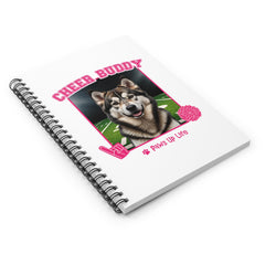 Alaskan Malamute Cheer Buddy Cheerleading Dog Spiral Notebook for Office and Home - Ruled Line