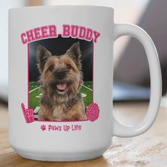 Brown Norfolk Terrier Football Cheer Buddy Cheerleading Dog 15oz Large Coffee Mug Ceramic Drinkware Tea Washable | Paws Up Life, LLC