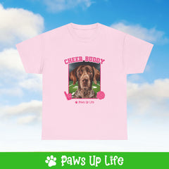 German Shorthaired Pointer Football Cheer Buddy Cheerleading Dog Tee, Shirt, Unisex Pet Lover Gift, Dog Mom Dad Tshirt, Animal Rescue Advocate, Cute Puppy Graphic Top Classic Collar | Paws Up Life, LLC