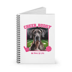 Great Dane Football Cheer Buddy Cheerleading Dog Spiral Notebook for Office and Home - Ruled Line | Paws Up Life, LLC