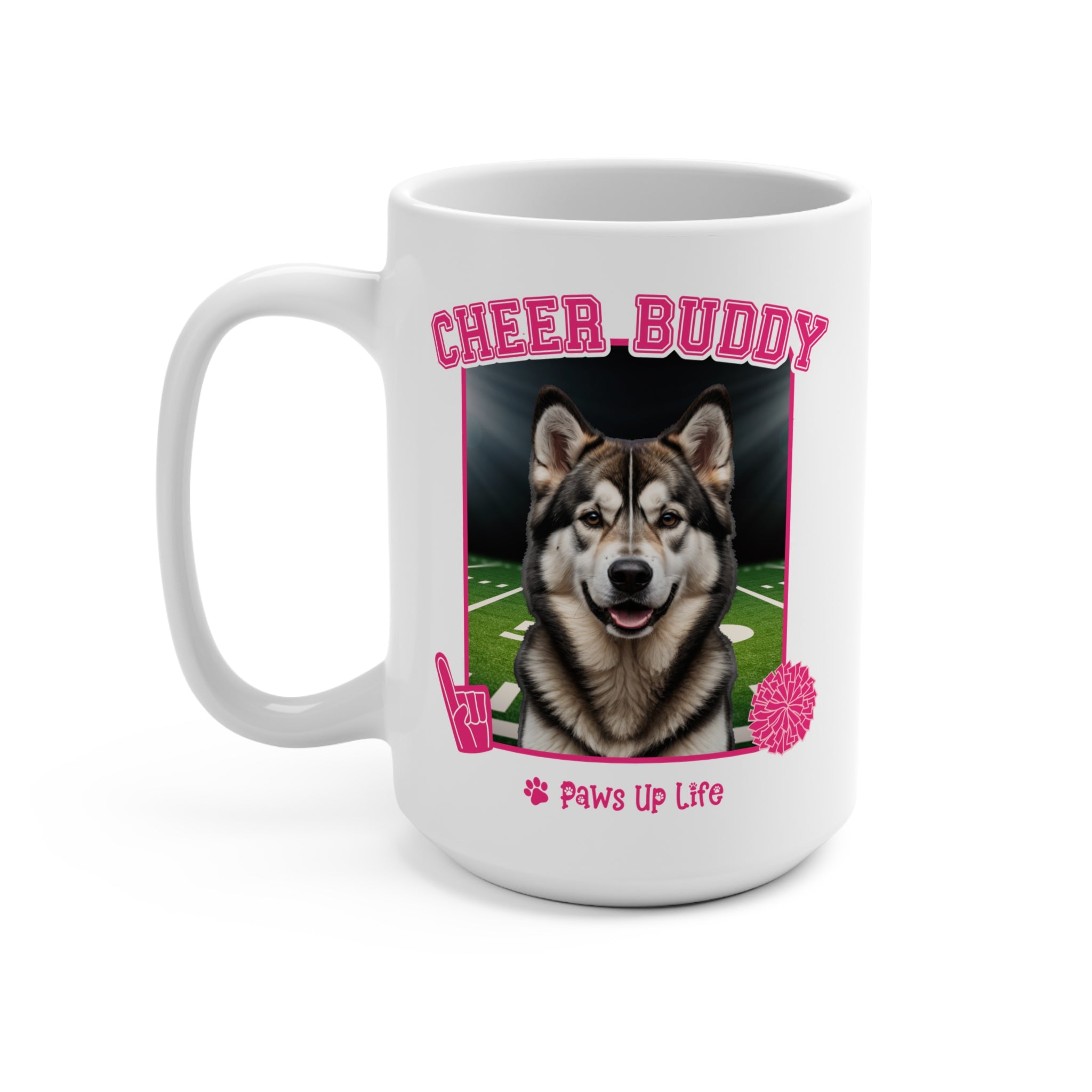 Alaskan Malamute Cheer Buddy Cheerleading Dog 15oz Large Coffee Mug Ceramic Drinkware Tea Washable