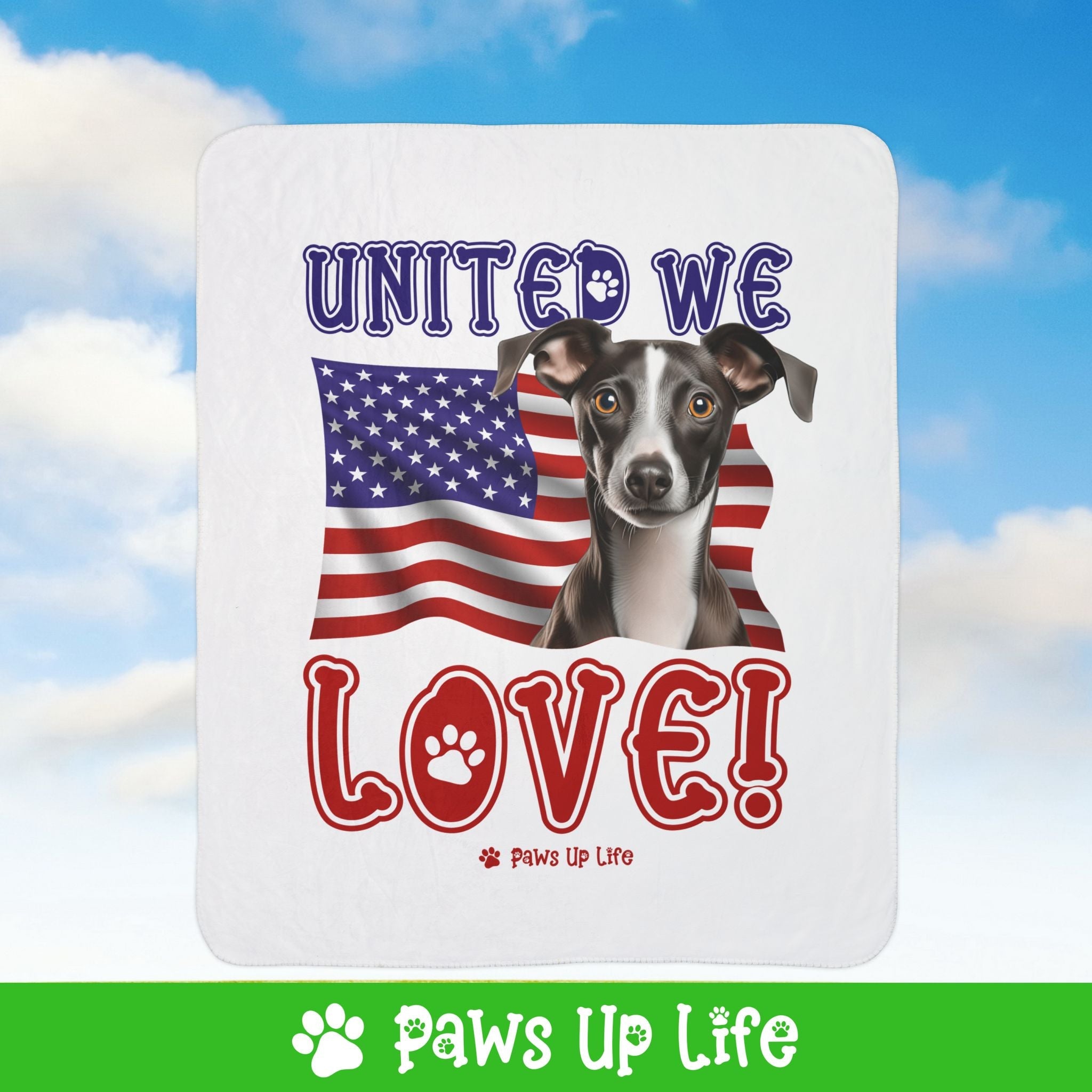 Italian Greyhound Dog United We Love Fleece Sherpa Blanket - Perfect for Snuggling and Cozy Napping | Paws Up Life, LLC