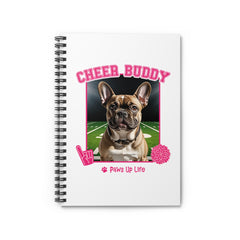 French Bulldog Football Cheer Buddy Cheerleading Dog Spiral Notebook for Office and Home - Ruled Line | Paws Up Life, LLC