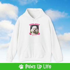 White Poodle Football Cheer Buddy Cheerleading Dog Unisex Hoodie Hooded Sweatshirt Classic Comfy Cotton | Paws Up Life, LLC