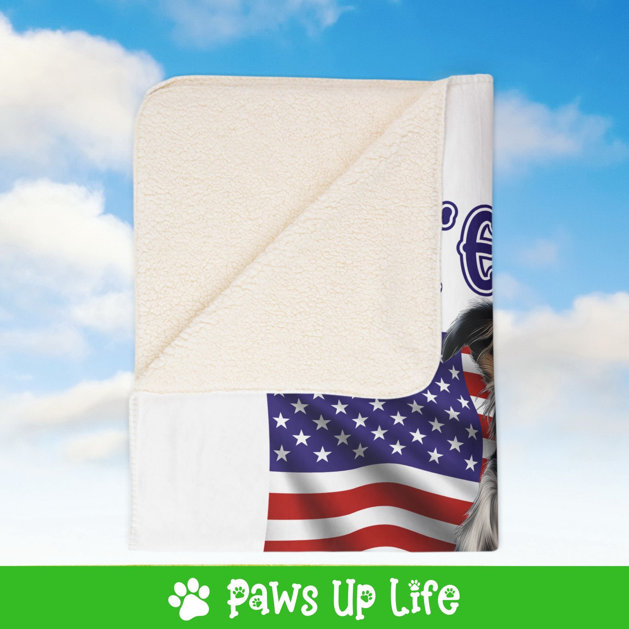 Australian Koolie Dog United We Love Fleece Sherpa Blanket - Perfect for Snuggling and Cozy Napping