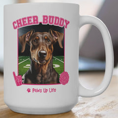 Doberman Pinscher Football Cheer Buddy Cheerleading Dog 15oz Large Coffee Mug Ceramic Drinkware Tea Washable