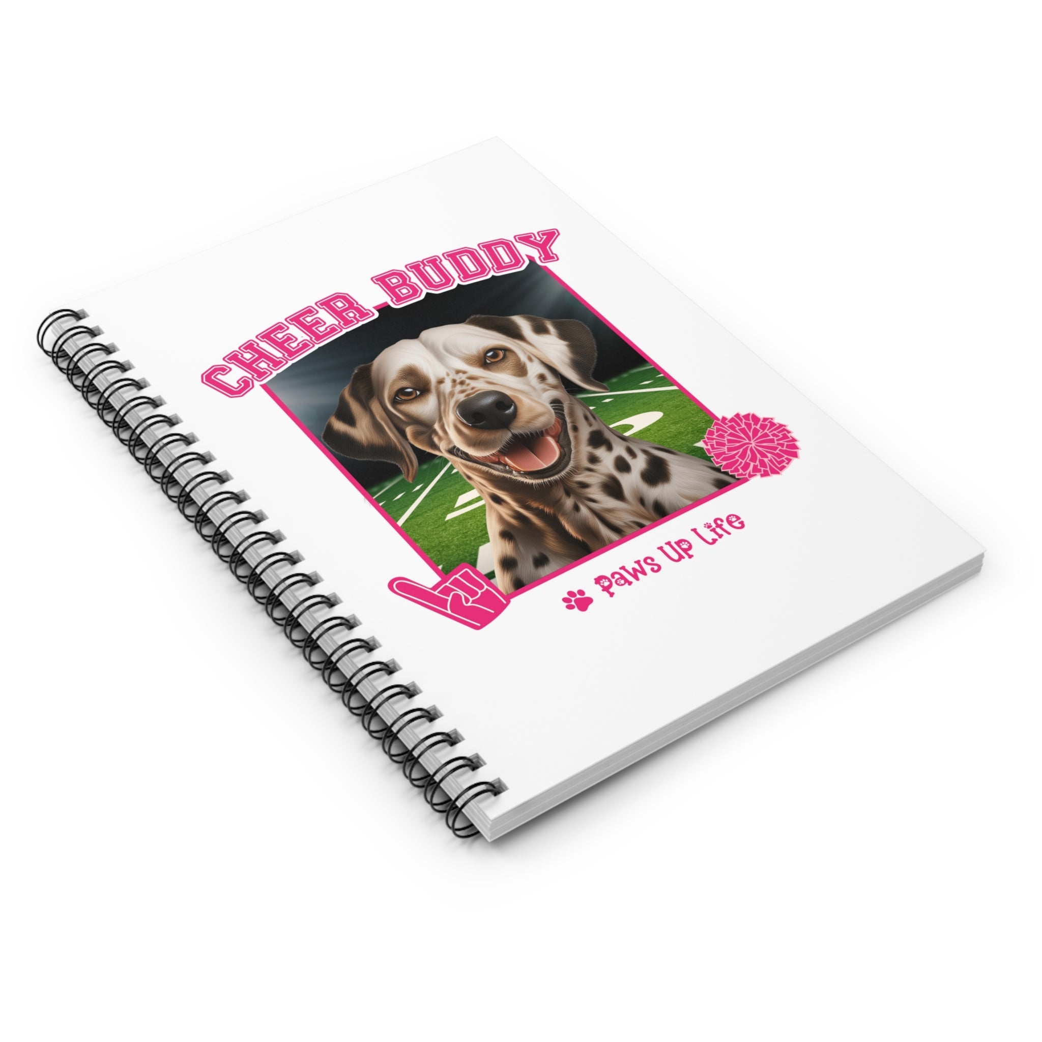 Dalmation Football Cheer Buddy Cheerleading Dog Spiral Notebook for Office and Home - Ruled Line | Paws Up Life, LLC