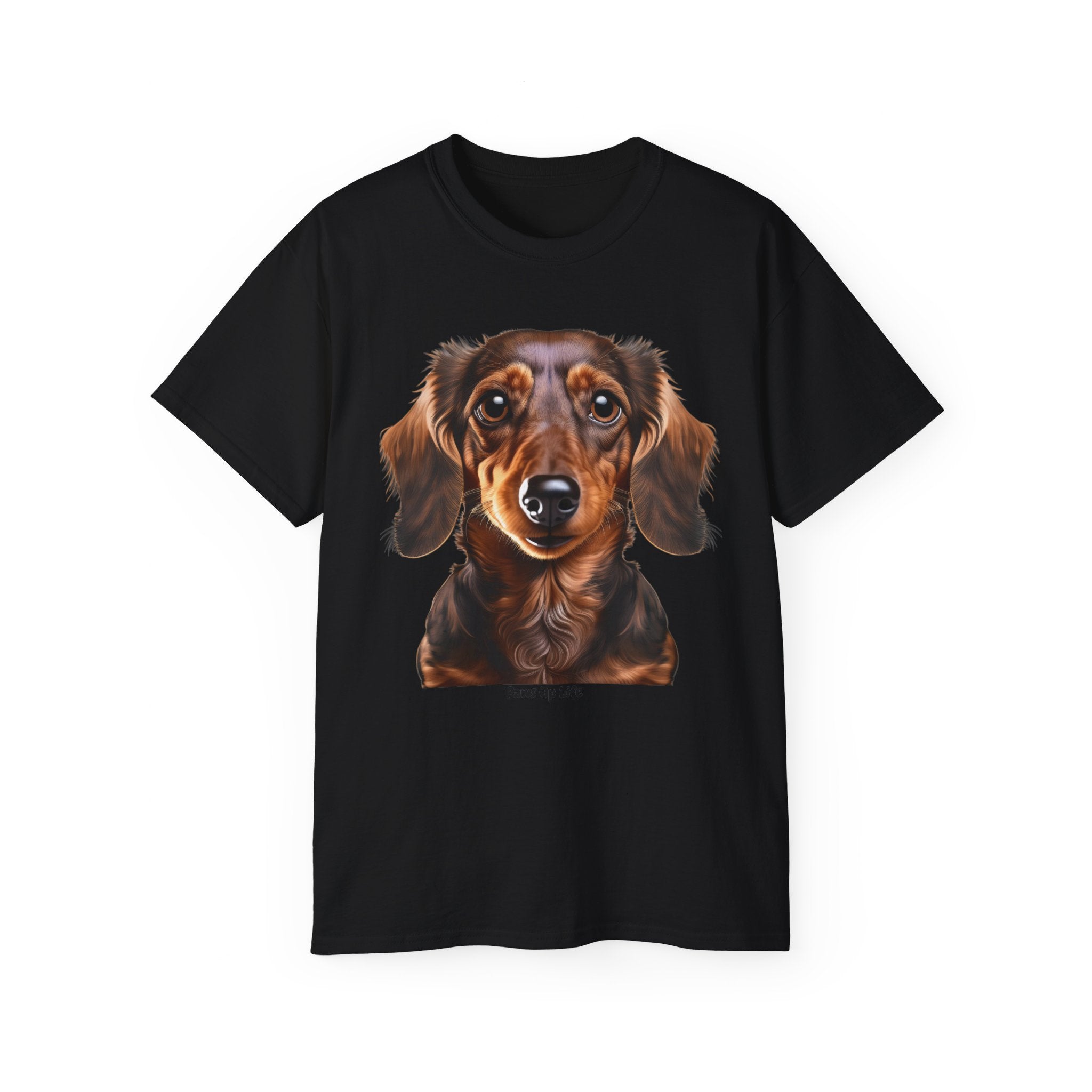 Dachshund Brown Long Haired Gilden Unisex Ultra Cotton Short Sleeve T Shirt By Paws Up Life