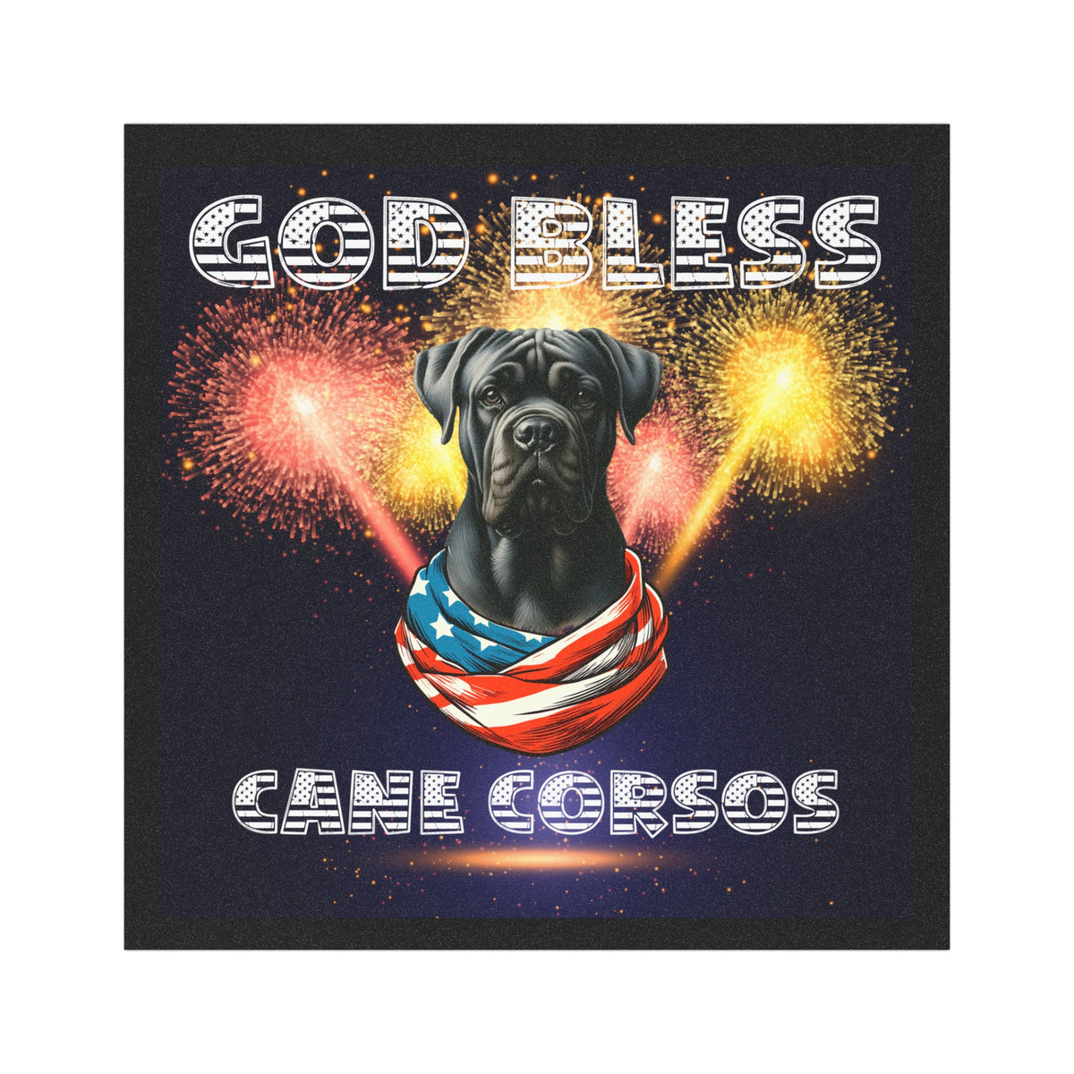 God Bless Cane Corso Dog Car Magnets 5" x 5"