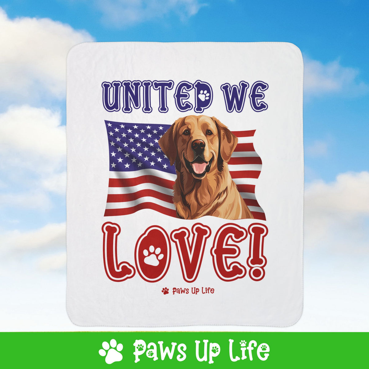 Golden Retriever Dog United We Love Fleece Sherpa Blanket - Perfect for Snuggling and Cozy Napping | Paws Up Life, LLC