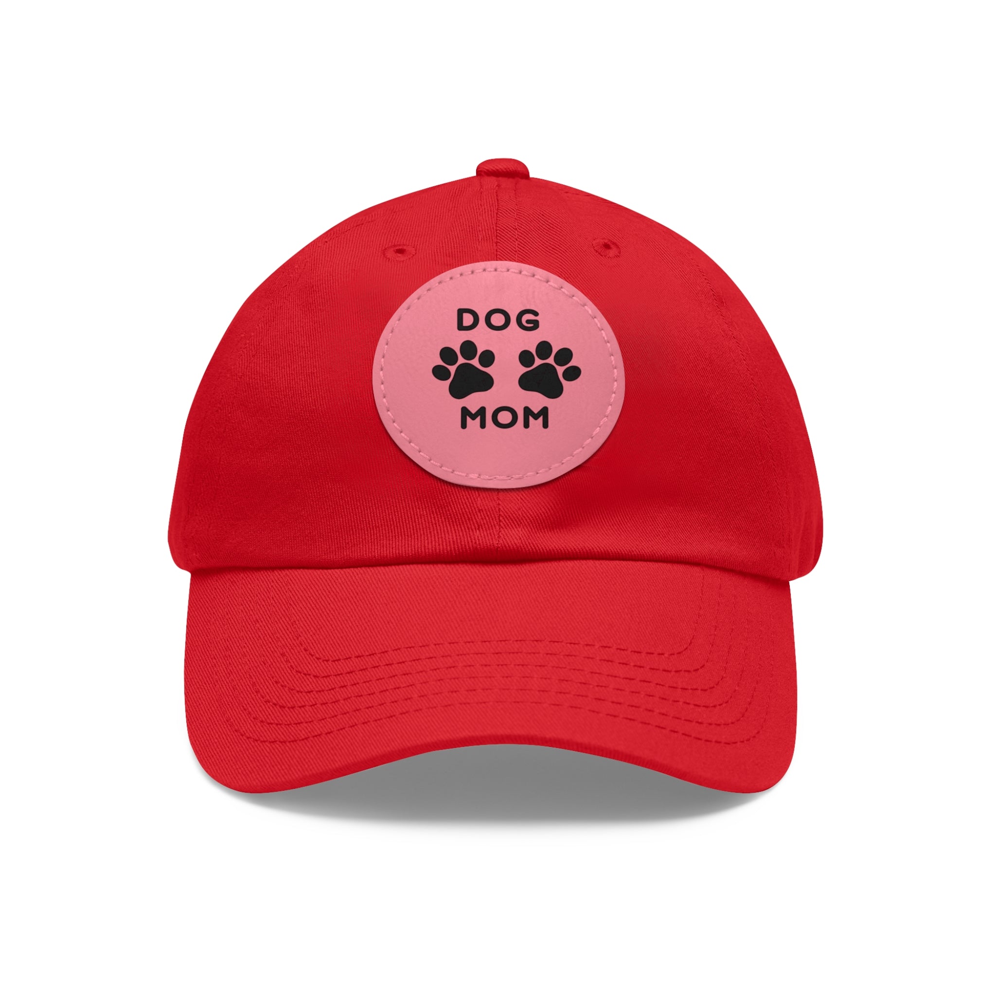 Dog Mom Embroidered Hat For Proud Pet Owners. Sylish Baseball Cap. Dog Mom Hat with Leather Patch (Round)| Gift For Her| Mother's Day| Birthday|Christmas| New Puppy| New Pet Owner| Pet Adoption