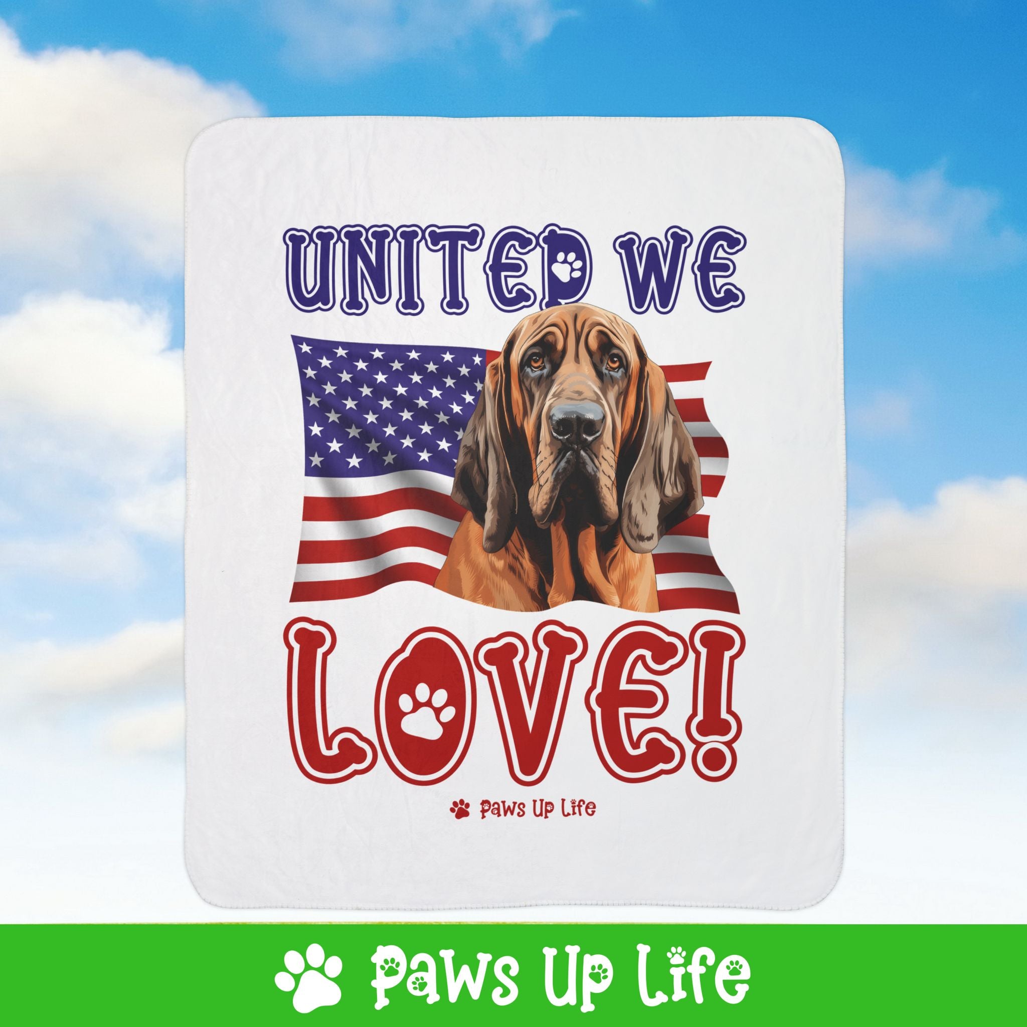 Bloodhound Dog United We Love Fleece Sherpa Blanket - Perfect for Snuggling and Cozy Napping | Paws Up Life, LLC