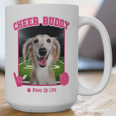 Saluki Cheer Buddy Cheerleading Dog 15oz Large Coffee Mug Ceramic Drinkware Tea Washable | Paws Up Life, LLC