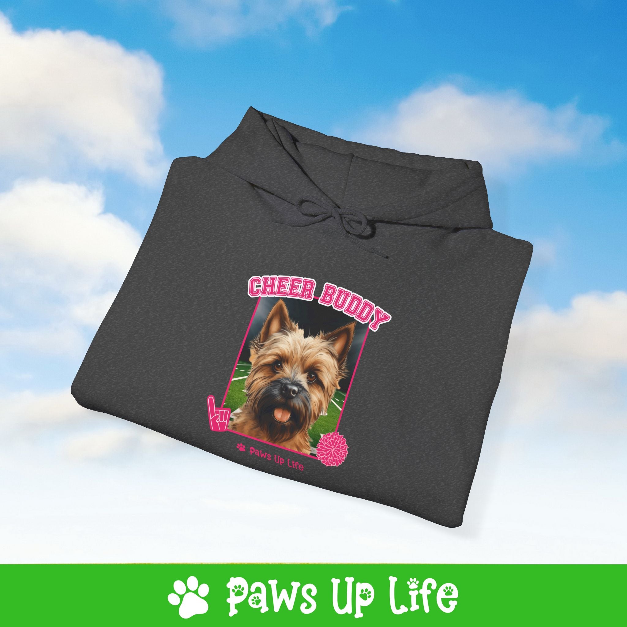 Cairn Terrier Football Cheer Buddy Cheerleading Dog Unisex Hoodie Hooded Sweatshirt Classic Comfy Cotton | Paws Up Life, LLC