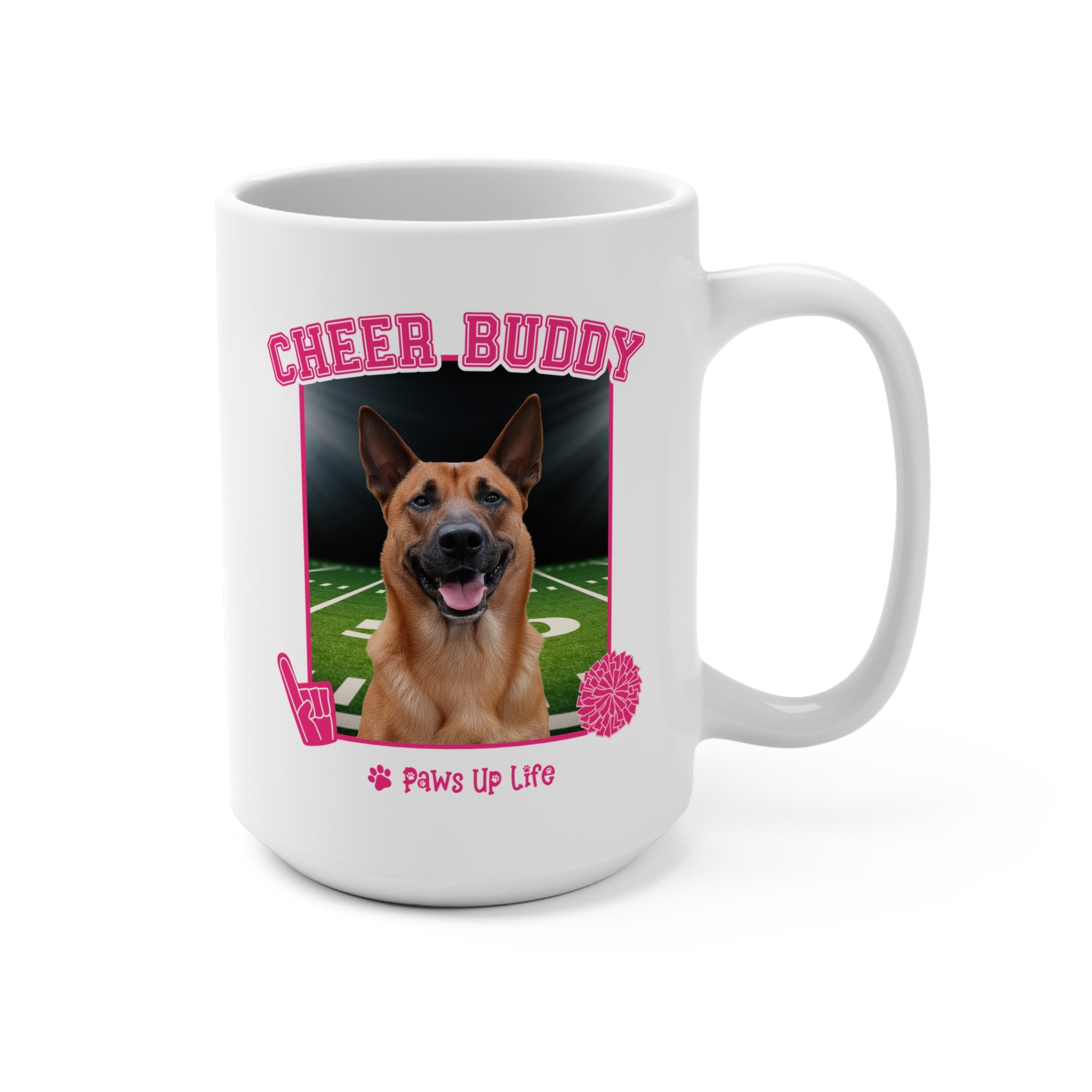 Belgian Sheepdog Cheer Buddy Cheerleading Dog 15oz Large Coffee Mug Ceramic Drinkware Tea Washable | Paws Up Life, LLC