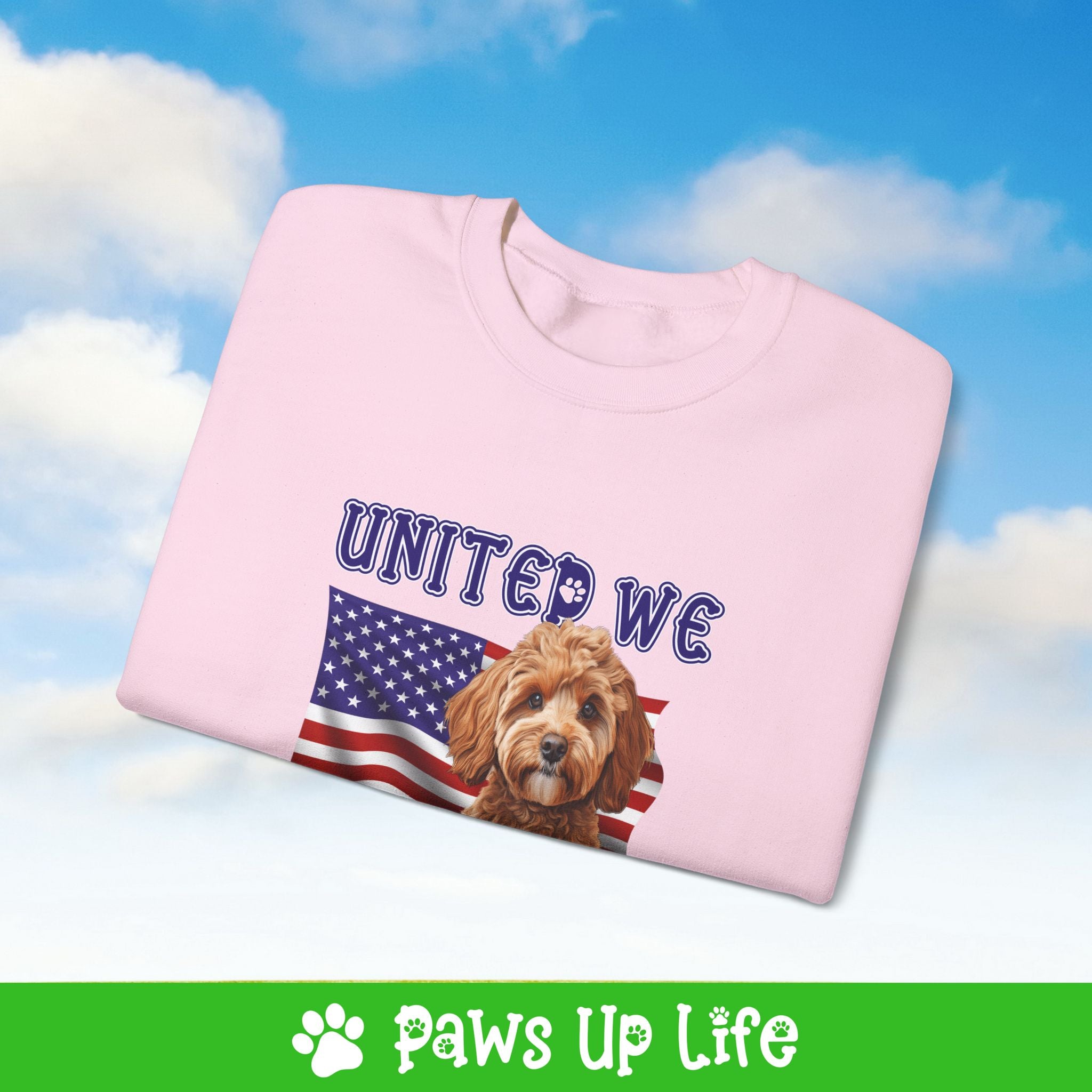 Cavoodle Dog United We Love Dog Crewneck Sweatshirt, Unisex Gift for Animal Lovers, Dog Mom Dad Sweatshirt, Cute Dog Lover Apparel, Fun Pet