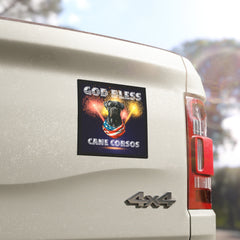 God Bless Cane Corso Dog Car Magnets 5" x 5"