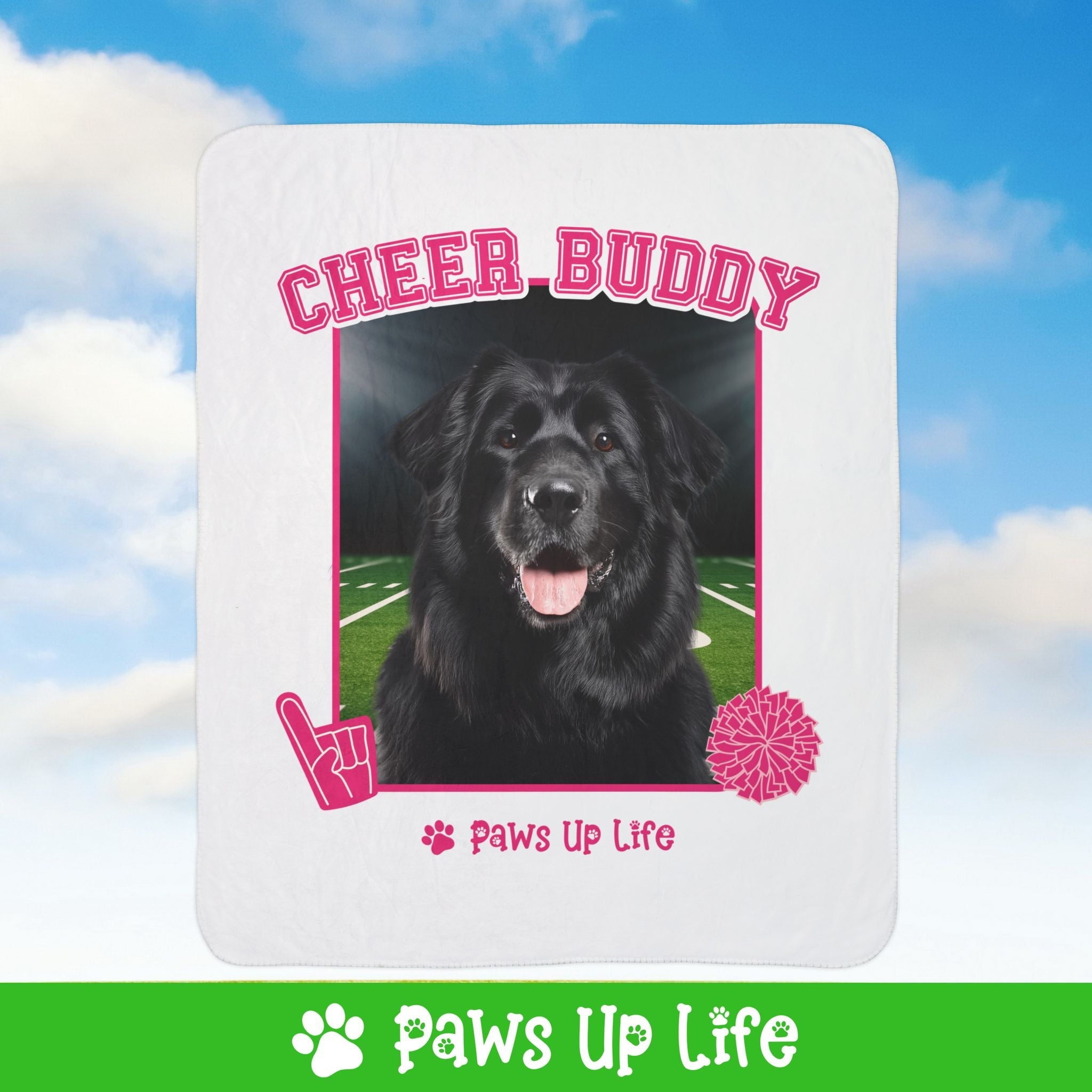 Great Pyrenes Football Cheer Buddy Cheerleading Dog Fleece Sherpa Blanket - Perfect for Snuggling and Cozy Napping | Paws Up Life, LLC