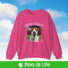 Jack Russell Football Cheer Buddy Cheerleading Dog Crewneck Sweatshirt, Unisex Gift for Animal Lovers, Dog Mom Dad Sweatshirt, Cute Dog Lover Apparel, Fun Pet | Paws Up Life, LLC