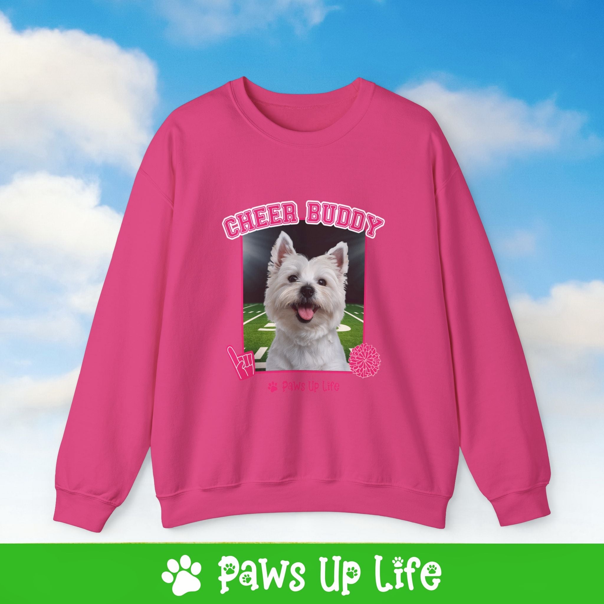 Norwich Terrier Football Cheer Buddy Cheerleading Dog Crewneck Sweatshirt, Unisex Gift for Animal Lovers, Dog Mom Dad Sweatshirt, Cute Dog Lover Apparel, Fun Pet | Paws Up Life, LLC