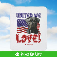 Cane Corso Dog United We Love Fleece Sherpa Blanket - Perfect for Snuggling and Cozy Napping | Paws Up Life, LLC