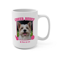 White Norfolk Terrier Football Cheer Buddy Cheerleading Dog 15oz Large Coffee Mug Ceramic Drinkware Tea Washable | Paws Up Life, LLC