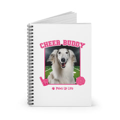 Borzoi Football Cheer Buddy Cheerleading Dog Spiral Notebook for Office and Home - Ruled Line | Paws Up Life, LLC