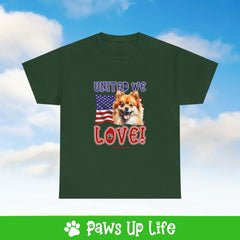 Pomeranian Dog United We Love Dog Tee, Shirt, Unisex Pet Lover Gift, Dog Mom Dad Tshirt, Animal Rescue Advocate, Cute Puppy Graphic Top Classic Collar | Paws Up Life, LLC