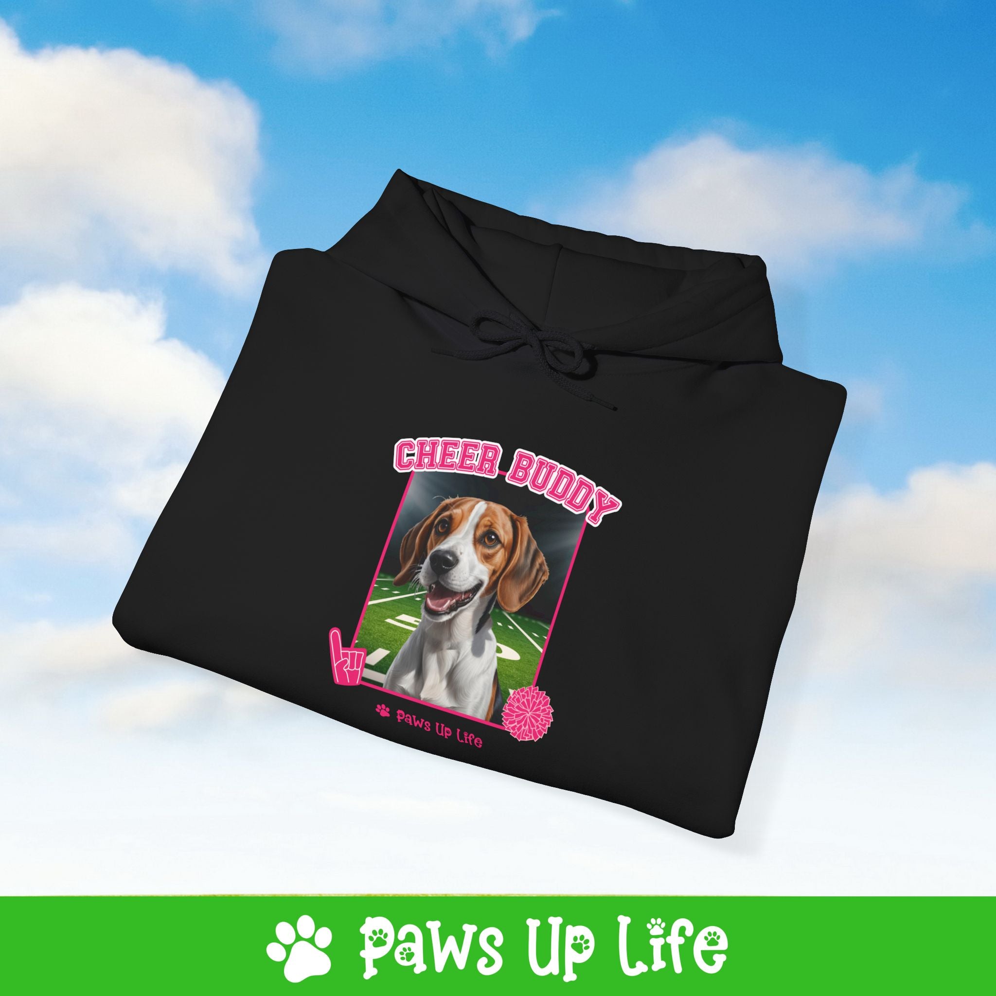 Beagle Cheer Buddy Cheerleading Dog Unisex Hoodie Hooded Sweatshirt Classic Comfy Cotton | Paws Up Life, LLC