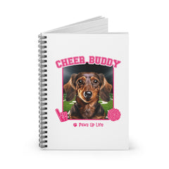 Dachshund Football Cheer Buddy Cheerleading Dog Spiral Notebook for Office and Home - Ruled Line | Paws Up Life, LLC