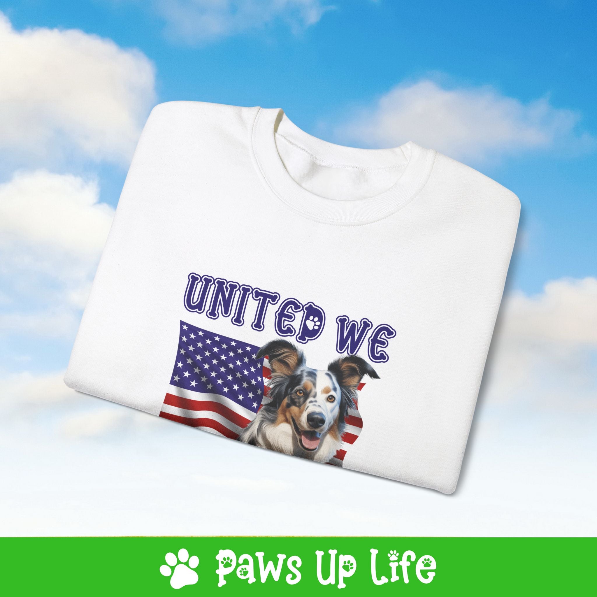 Australian Koolie Dog United We Love Dog Crewneck Sweatshirt, Unisex Gift for Animal Lovers, Dog Mom Dad Sweatshirt, Cute Dog Lover Apparel, Fun Pet | Paws Up Life, LLC