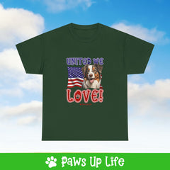 Miniature American Shepherd Dog United We Love Dog Tee, Shirt, Unisex Pet Lover Gift, Dog Mom Dad Tshirt, Animal Rescue Advocate, Cute Puppy Graphic Top Classic Collar | Paws Up Life, LLC