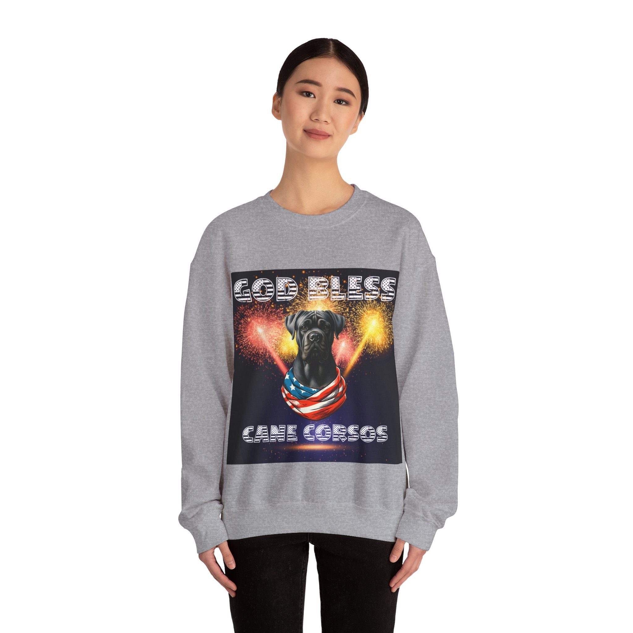 God Bless Cane Corso Patriotic Unisex Sweatshirt Heavy Blend™ Crewneck