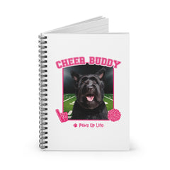 Black Russian Terrier Football Cheer Buddy Cheerleading Dog Spiral Notebook for Office and Home - Ruled Line | Paws Up Life, LLC