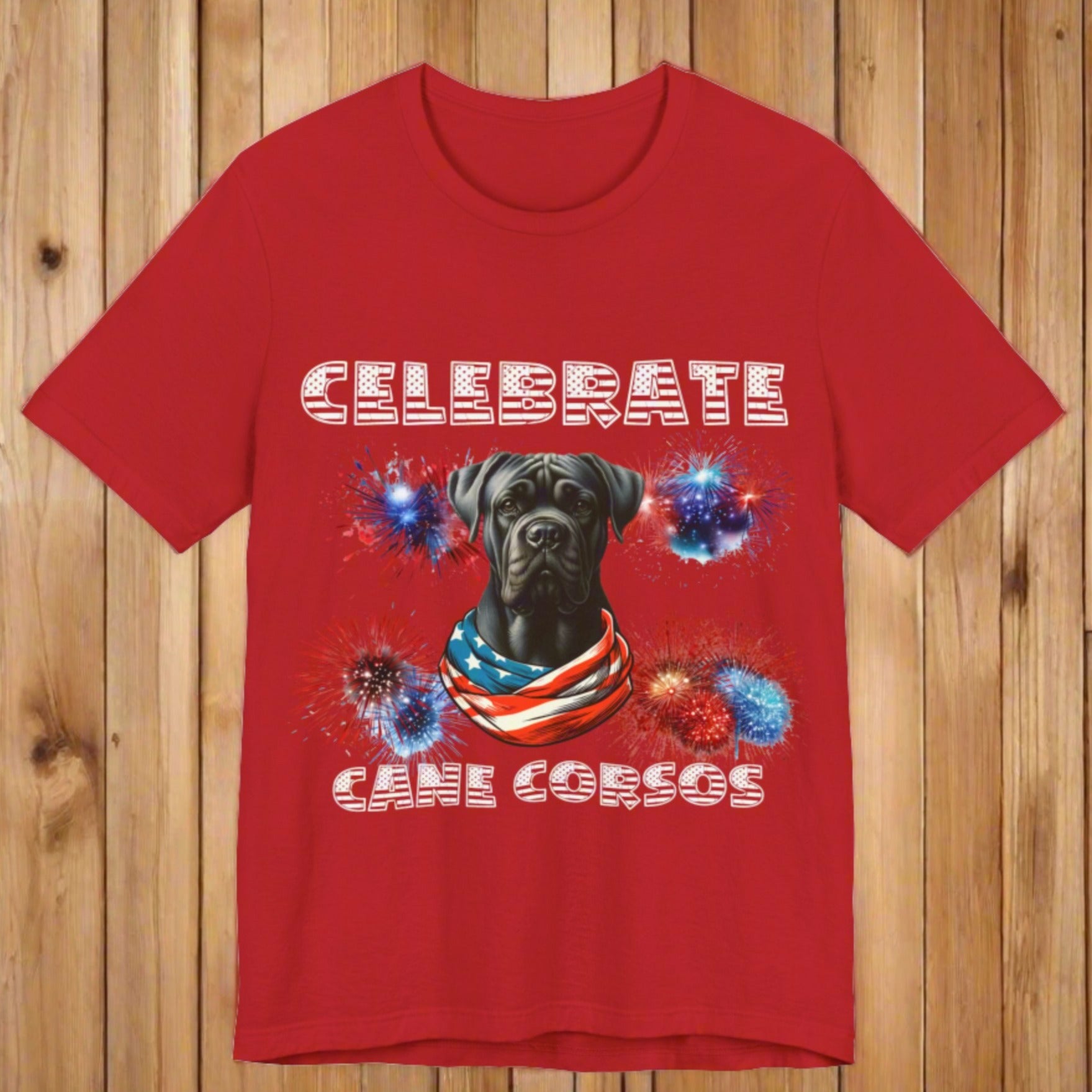 Celebrate Cane Corso Dog Patriotic Unisex Jersey Short Sleeve Tee Bella Canvas 3001