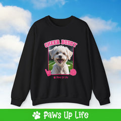 Bichons Frise Football Cheer Buddy Cheerleading Dog Crewneck Sweatshirt, Unisex Gift for Animal Lovers, Dog Mom Dad Sweatshirt, Cute Dog Lover Apparel, Fun Pet | Paws Up Life, LLC