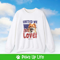 Pomeranian Dog United We Love Dog Crewneck Sweatshirt, Unisex Gift for Animal Lovers, Dog Mom Dad Sweatshirt, Cute Dog Lover Apparel, Fun Pet | Paws Up Life, LLC