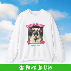 Anatolian Shepherd Cheer Buddy Cheerleading Dog Crewneck Sweatshirt, Unisex Gift for Animal Lovers, Dog Mom Dad Sweatshirt, Cute Dog Lover Apparel, Fun Pet | Paws Up Life, LLC