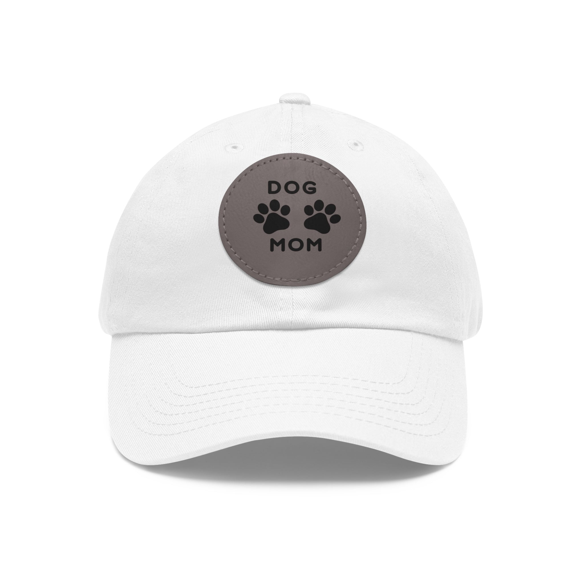 Dog Mom Embroidered Hat For Proud Pet Owners. Sylish Baseball Cap. Dog Mom Hat with Leather Patch (Round)| Gift For Her| Mother's Day| Birthday|Christmas| New Puppy| New Pet Owner| Pet Adoption