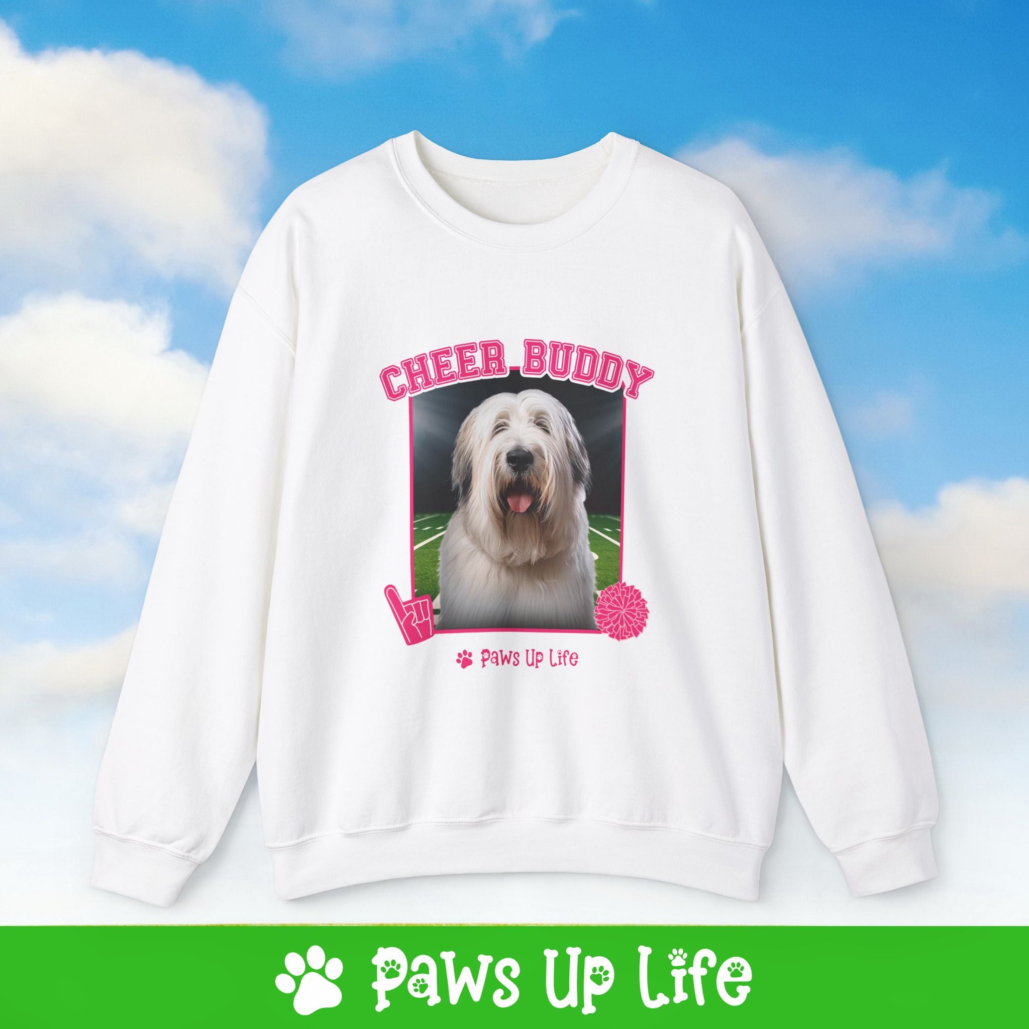 Briard Football Cheer Buddy Cheerleading Dog Crewneck Sweatshirt, Unisex Gift for Animal Lovers, Dog Mom Dad Sweatshirt, Cute Dog Lover Apparel, Fun Pet