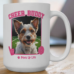 Biewer Terrier Football Cheer Buddy Cheerleading Dog 15oz Large Coffee Mug Ceramic Drinkware Tea Washable | Paws Up Life, LLC