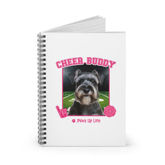 Miniature Schnauzer Football Cheer Buddy Cheerleading Dog Spiral Notebook for Office and Home - Ruled Line | Paws Up Life, LLC