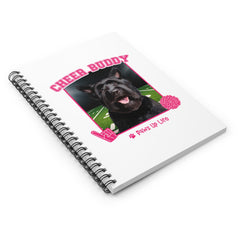 Black Russian Terrier Football Cheer Buddy Cheerleading Dog Spiral Notebook for Office and Home - Ruled Line