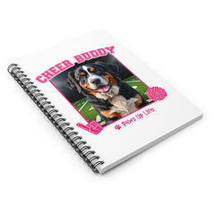 Bernese Mountain Dog Football Cheer Buddy Cheerleading Dog Spiral Notebook for Office and Home - Ruled Line | Paws Up Life, LLC