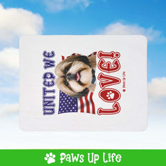 "United We Love" Shih Tzu Patriotic Fleece Sherpa Blanket - Perfect for Snuggling and Cozy Napping