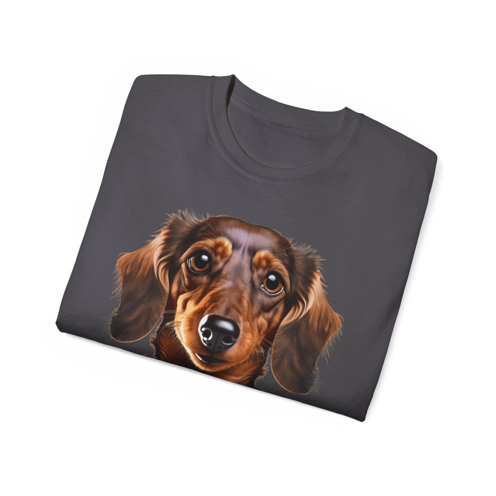 Dachshund Brown Long Haired Gilden Unisex Ultra Cotton Short Sleeve T Shirt By Paws Up Life